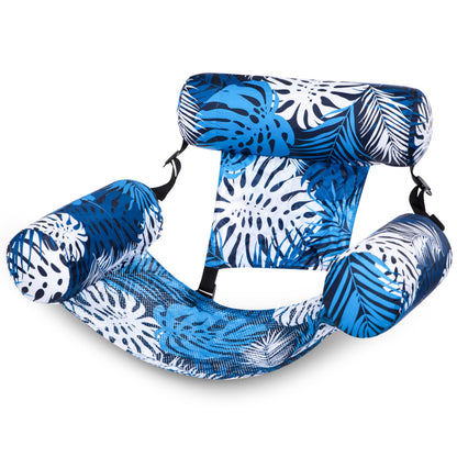 SLOOSH Pool Floats Chairs Adult,Inflatable Pool Lounge,Plant Pattern Floating Mat Hammock,Blow up Water Chairs Noodles rafts for Party Summer Water