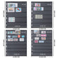 Stamp Collection Inserts - Collector Stamp Album 12 Sheets with 4 mixed sizes for Stamp Collection Binder Kit IS01MX112