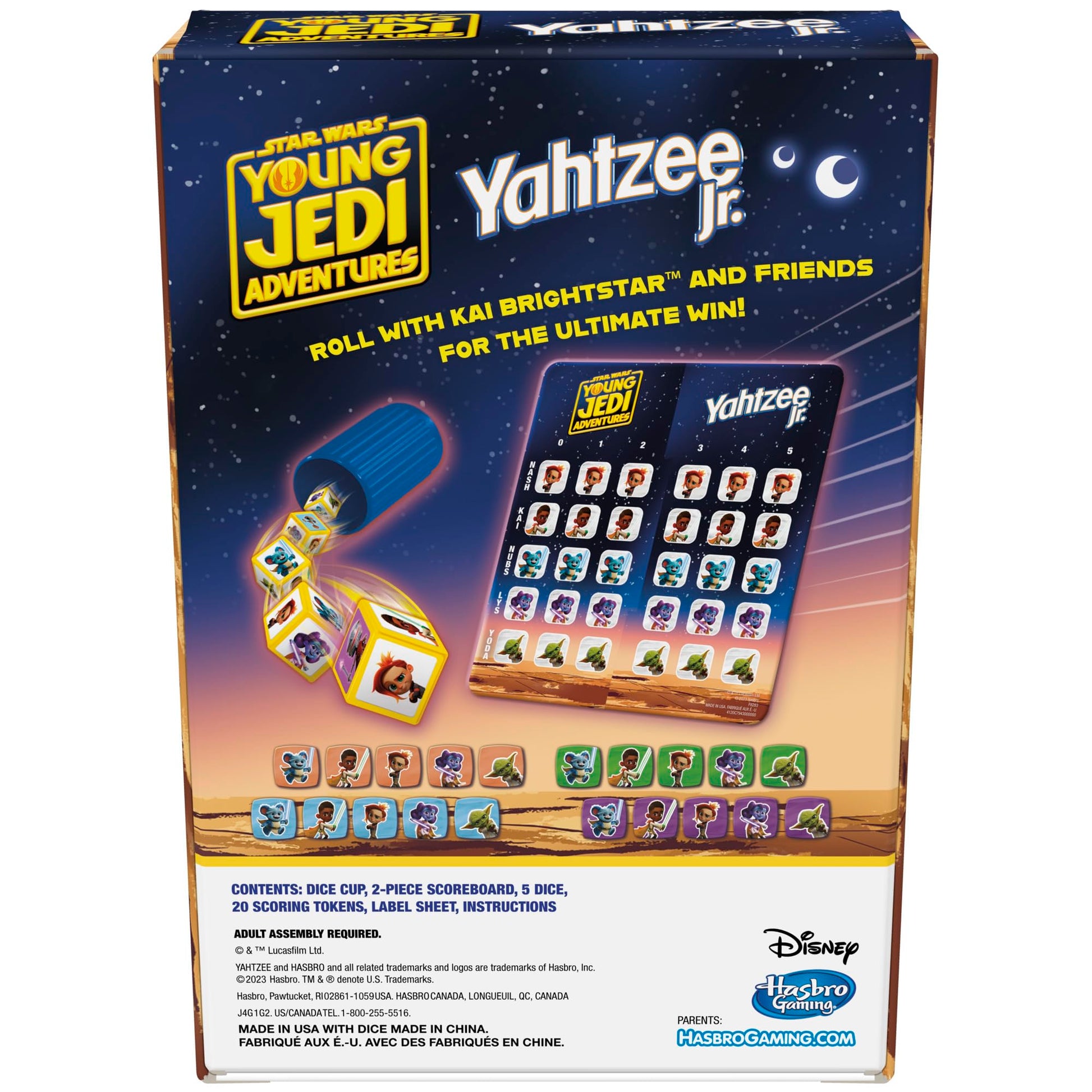 Hasbro Gaming Yahtzee Jr. Star War: Young Jedi Adventures Edition Board Game for Kids | Ages 4+ | 2-4 Players | Counting and Matching Games