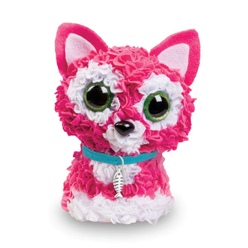 The Orb Factory PlushCraft Kitty 3D Kit, Pink/White/Blue, 5" x 4" x 10" (72889)