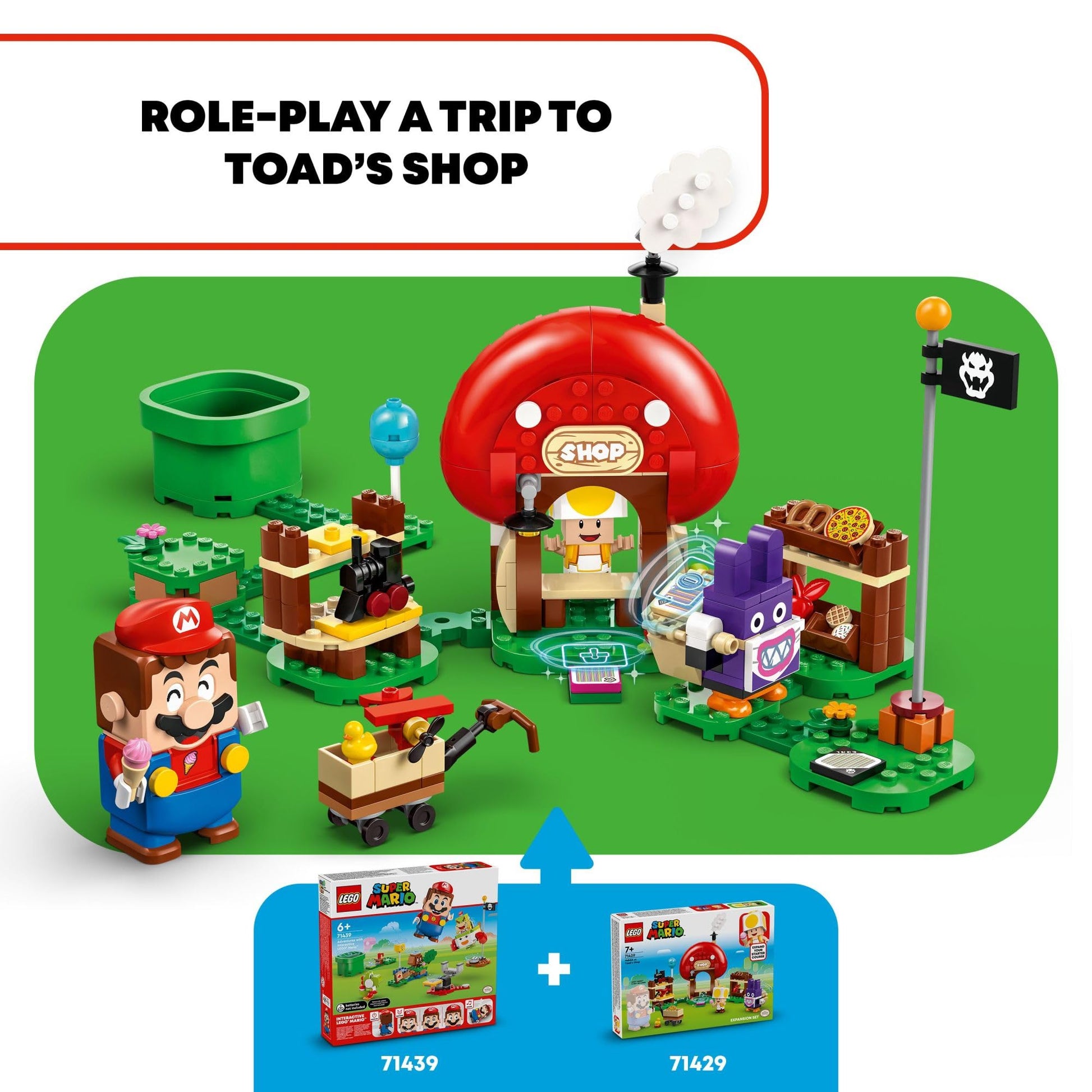 LEGO Super Mario Nabbit at Toad’s Shop Expansion Set, Build and Display Toy for Kids, Video Game Toy Gift Idea for Gamers, Boys and Girls Ages 7