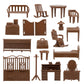 BMC Classic Marx Western Town Furniture 42pc Plastic Cowboy Playset Accessories