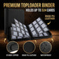Toploader Binder, Trading Card Binder Holds 324 Cards 9 Pockets, Waterproof PU Leather & Anti-Yellowing PP Inserts, Ridge Tab Sorting Portable Top