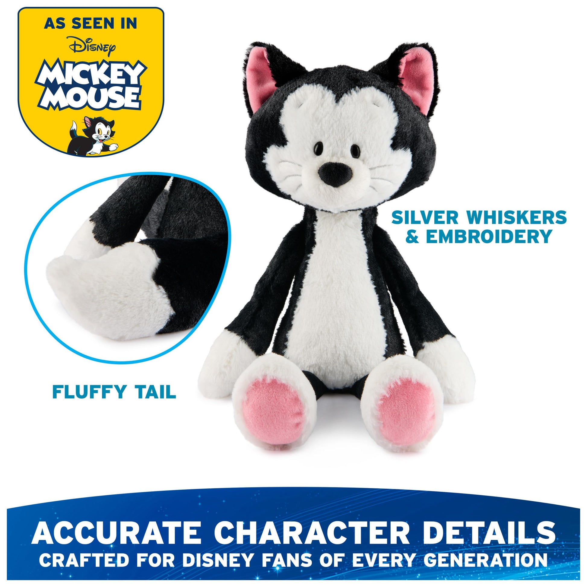 GUND Disney Official Figaro Toothpick 15-Inch Plush Toy for Ages 1+