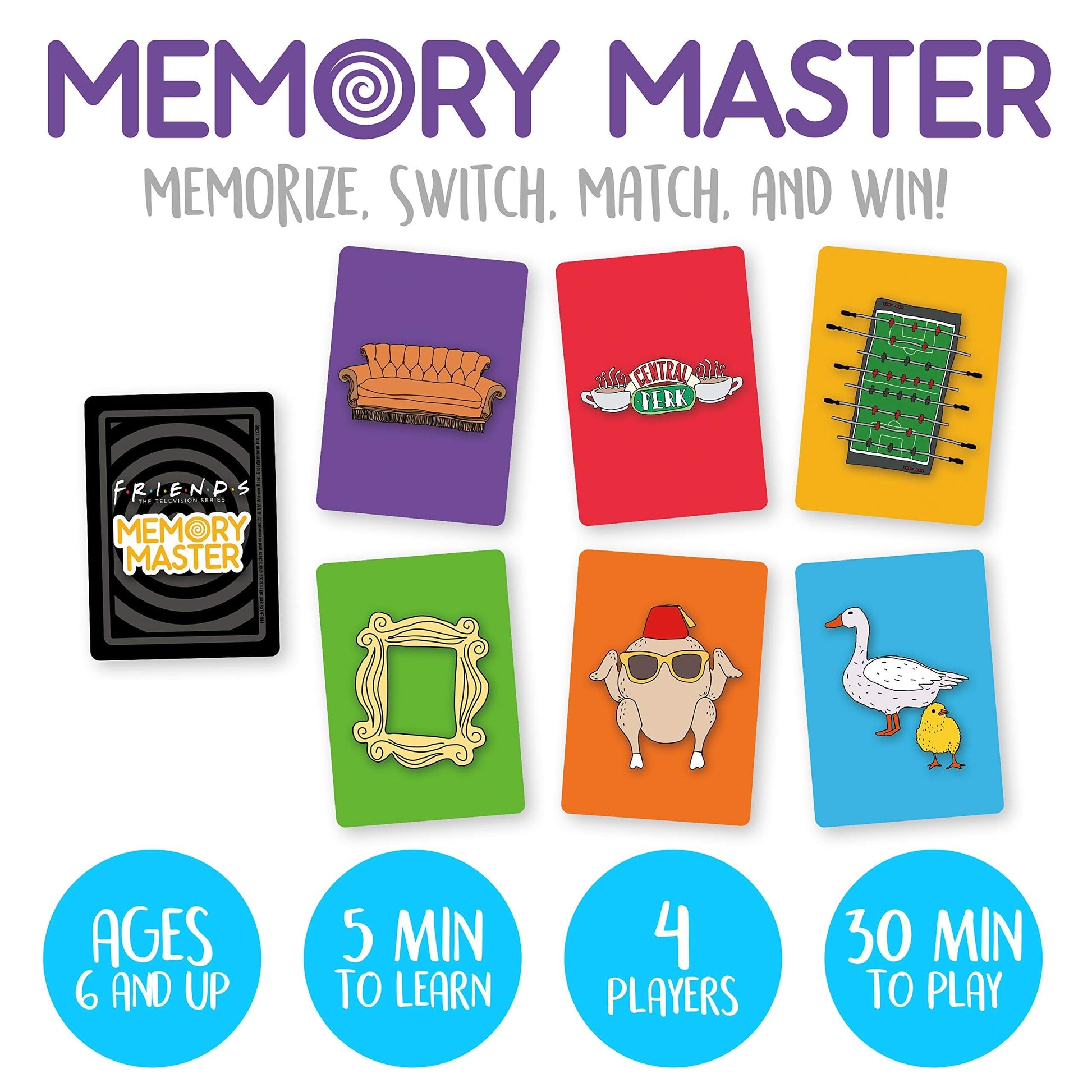 Aquarius Friends Memory Master Card Game - Fun Family Party Game for Kids, Teens & Adults - Entertaining Game Night Gift - Officially Licensed Friends
