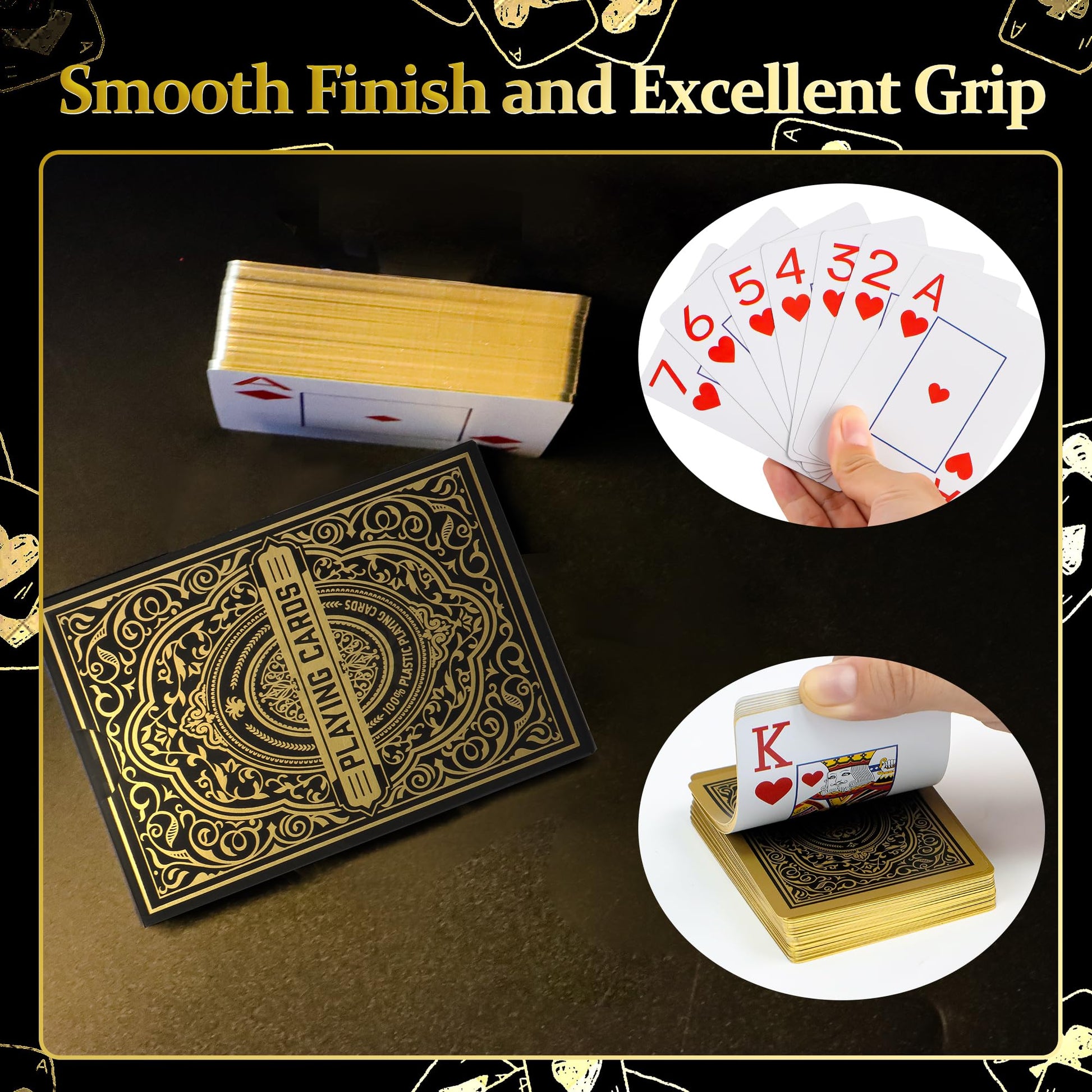 Plastic Playing Cards Waterproof Cards, Deck of Cards, Large Print Playing Cards for Adults Seniors, Premium Poker Card for Blackjack, Euchre