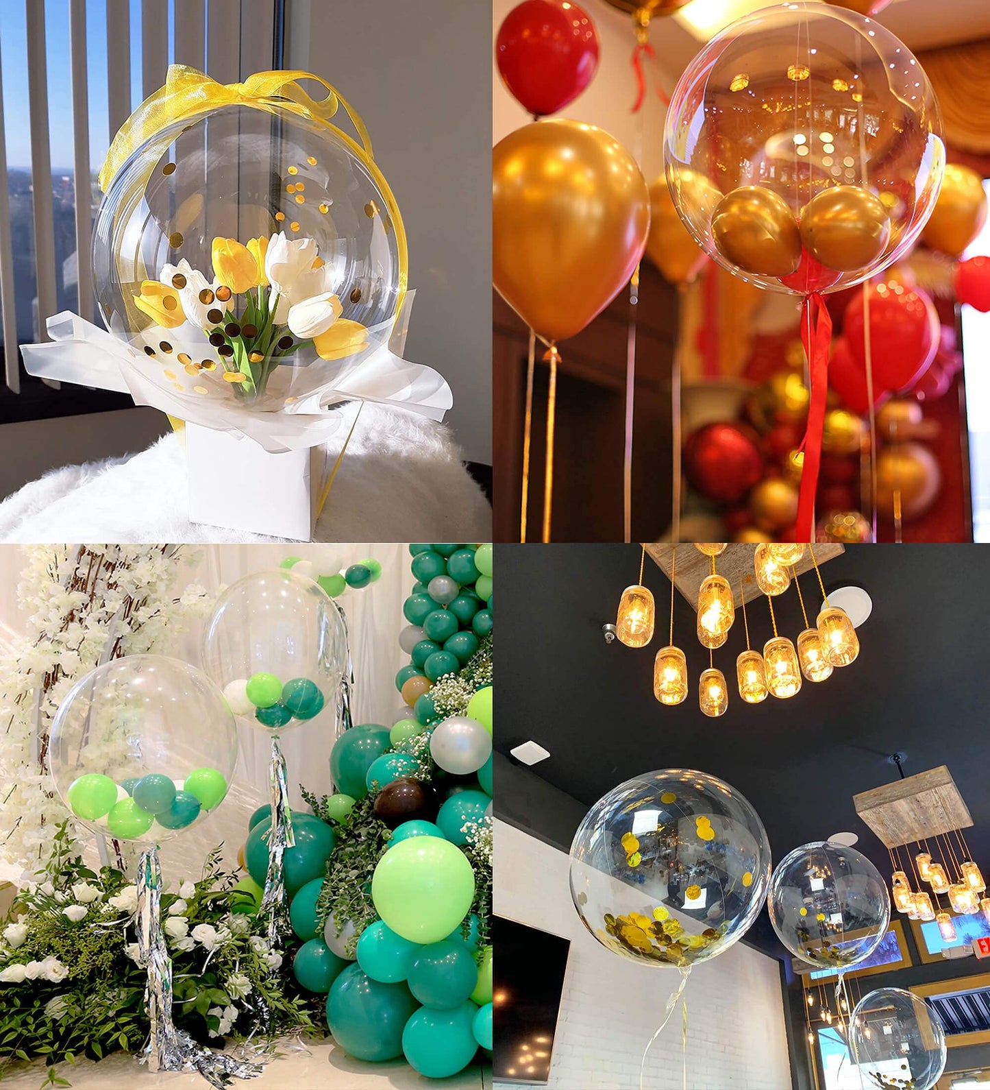20 Inch Bobo Balloons, 10 Pcs Clear Bobo Balloon, Large Bubble Balloons