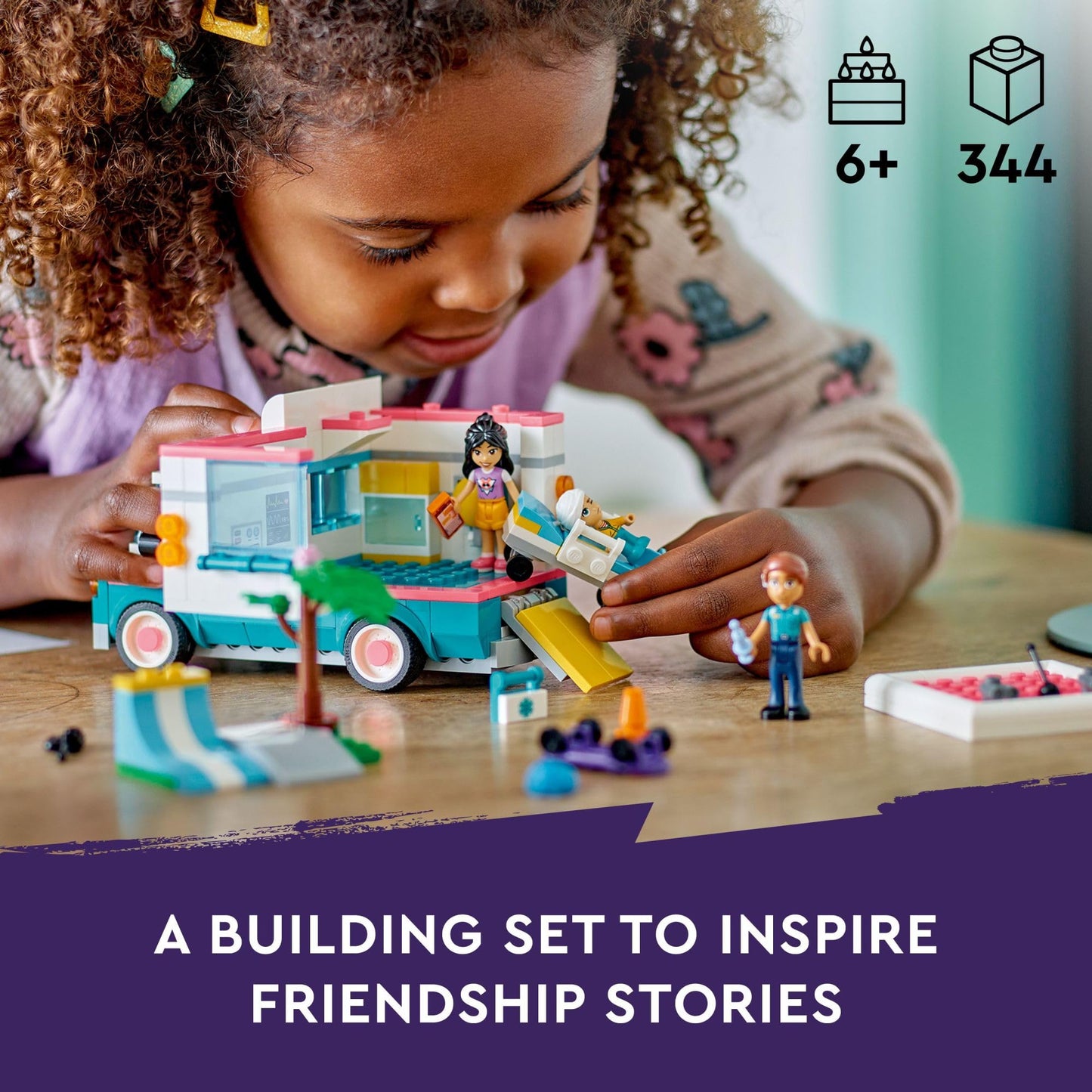 LEGO Friends Heartlake City Hospital Ambulance Set with 3 Characters, Gift Idea for Kids, Girls and Boys Ages 6 Years and Up, Social-Emotional Toy,