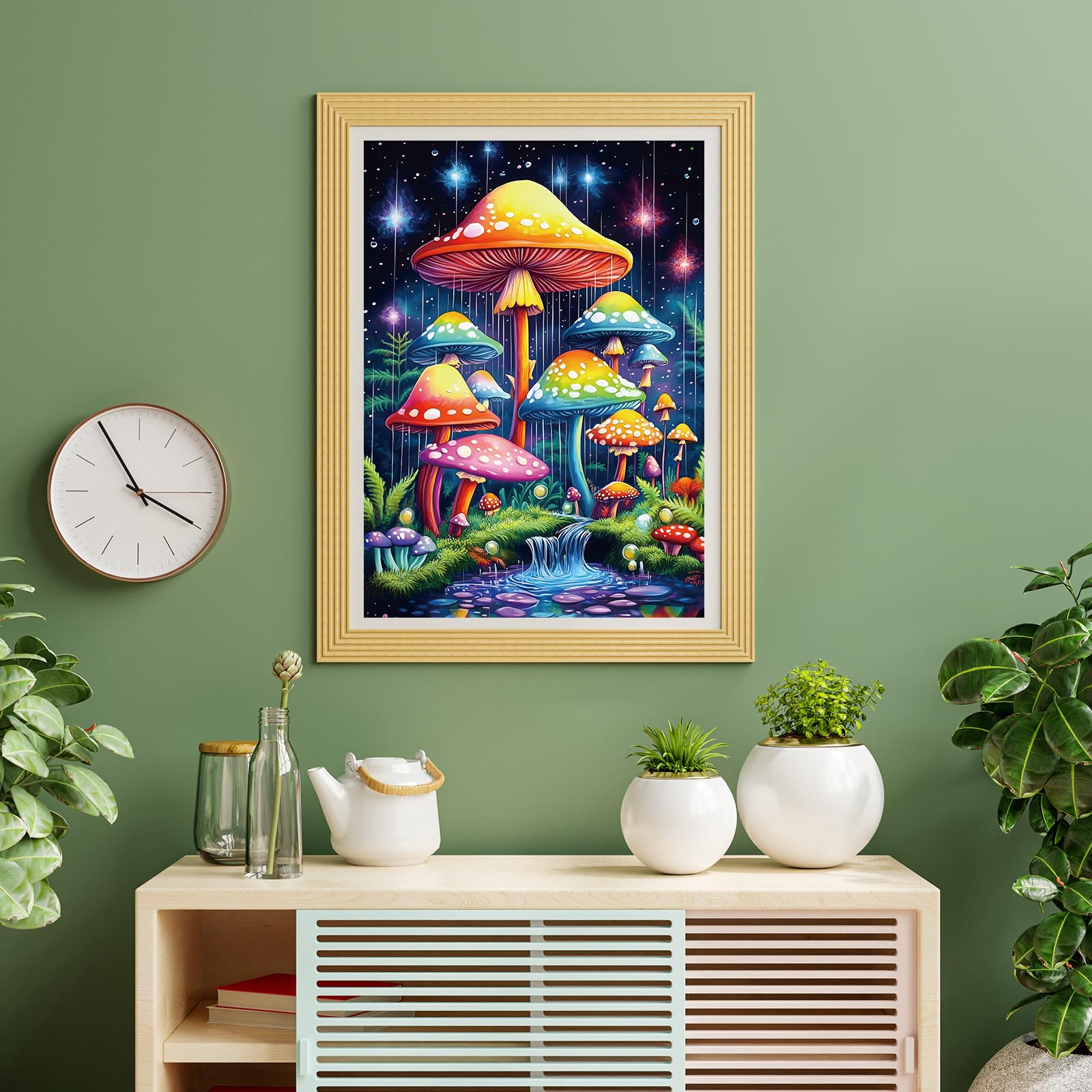 Puzzles for Adults 500 Pieces, Mushroom Jigsaw Puzzles - Starry Night Mushrooms, Impossible Glow in The Dark Puzzle for Seniors Family, 14.96x20.47