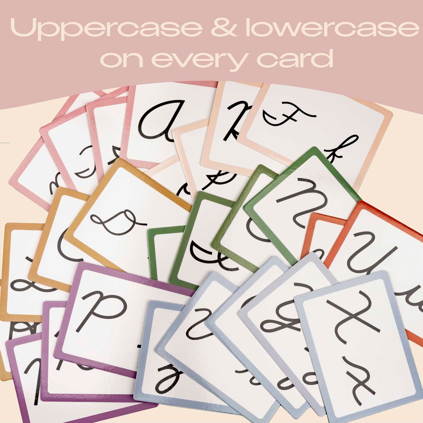 Phonics Cursive Alphabet Flash Cards by Maritas - Durable, Thick & Vibrant - A Must-Have for Preschool, Homeschool & Classroom Learning -Ages 3+