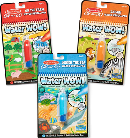 Melissa & Doug Water Wow! - Water Reveal Pad Bundle - Farm, Safari & Under The Sea