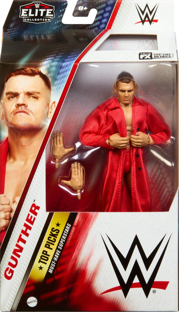 Mattel WWE Elite Collection Top Picks Action Figure & Accessories Set, Gunther 6-inch Collectible with Articulation & Interchangeable Parts