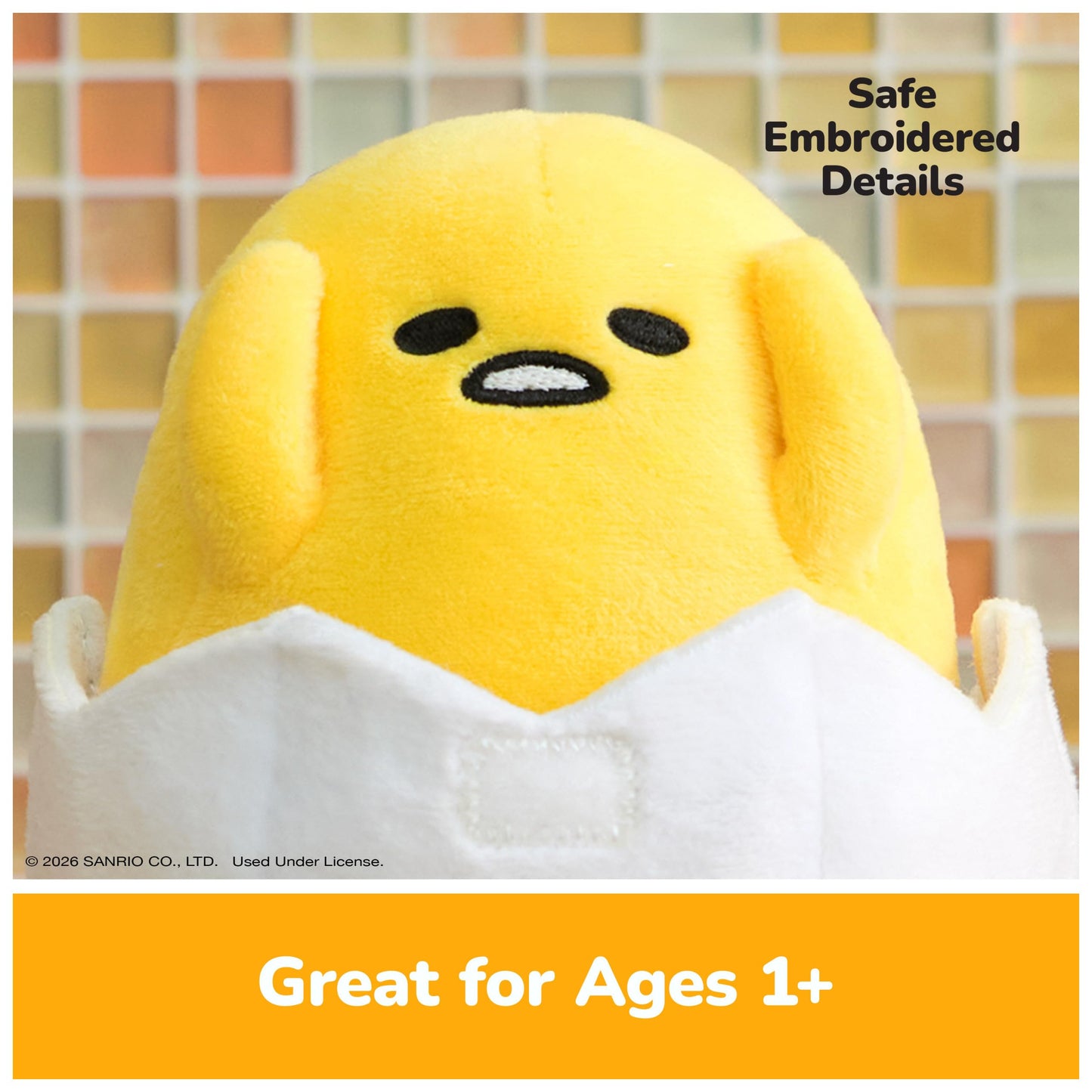 GUND Sanrio Gudetama The Lazy Egg 5-Inch Food Squishy Stuffed Toy