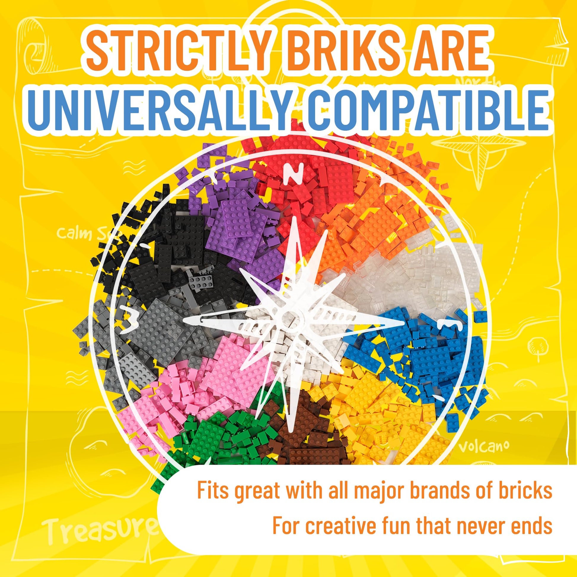Strictly Briks Building Brick Starter Kit 1008 Pack - Compatible with Lego & All Major Brick Brands, Classic Style Kids Building Blocks Toys, Vibrant