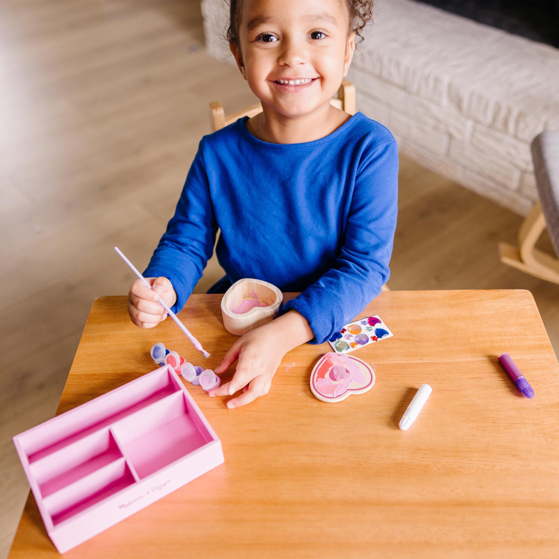 Melissa & Doug Decorate-Your-Own Wooden Heart Box Craft Kit