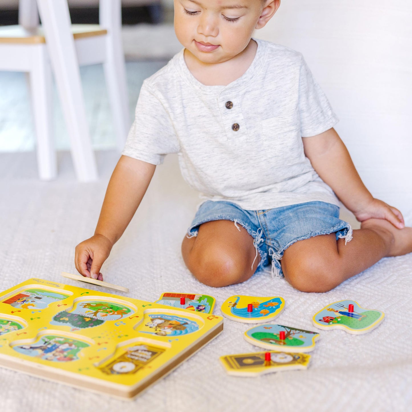 Melissa & Doug Nursery Rhymes 1 Light-Activated Sound Puzzle - 6 Pieces