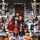 Famoby 12pcs Halloween Black Witch Hat with 157 FT Nylon Cord &120pcs Bat Sticker for Indoor Outdoor Home Yard Porch Ceiling Halloween Party