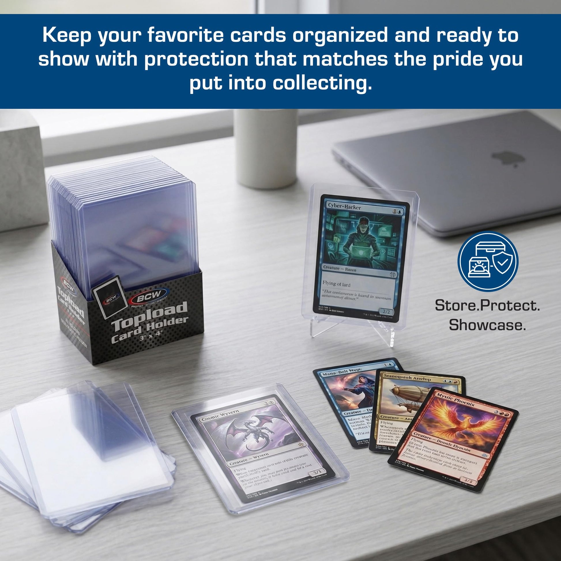 BCW 3x4 Topload Card Holder - Standard - 100ct | Rigid PVC Trading Card Protection for Baseball Cards, Football Cards, and Trading Cards Like Pokémon