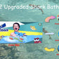 INvench Shark Grabber Baby Bath Toys - Blue Shark with Teeth Biting Action Include 4 Toy Fish - Bath Toys for Kids Ages 4-8 Boys Girls Toddlers Pool