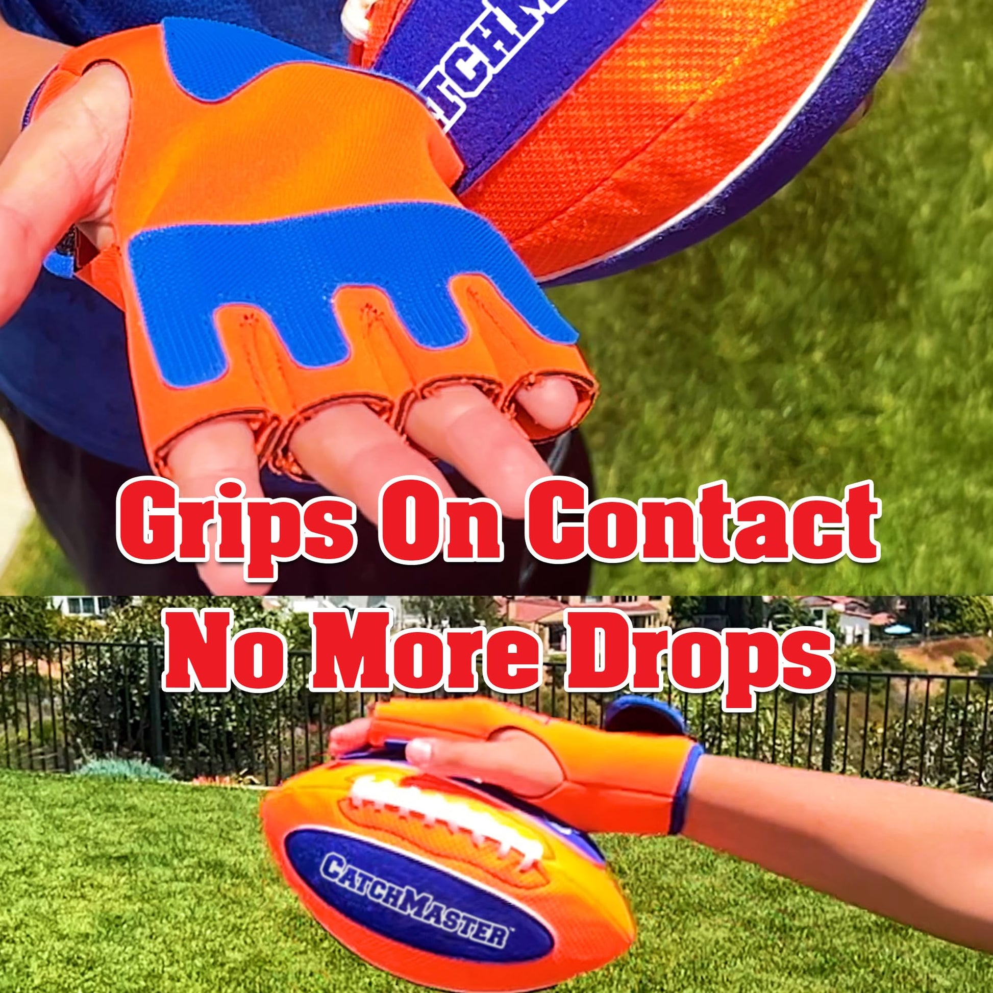 Funwares CatchMaster Water Football Set, Hook & Loop Ball, 2 Gloves & Pump