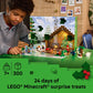 LEGO Minecraft Advent Calendar 2025 Building Toy - Kids Holiday Countdown Set for Boys & Girls, Ages 7+ - 24 Buildable Surprises & 8 Minifigures