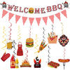 BBQ Themed Party Decorations,Welcome BBQ Banner,for Summer Cookout Birthday Baby Shower Party Decor Supplies