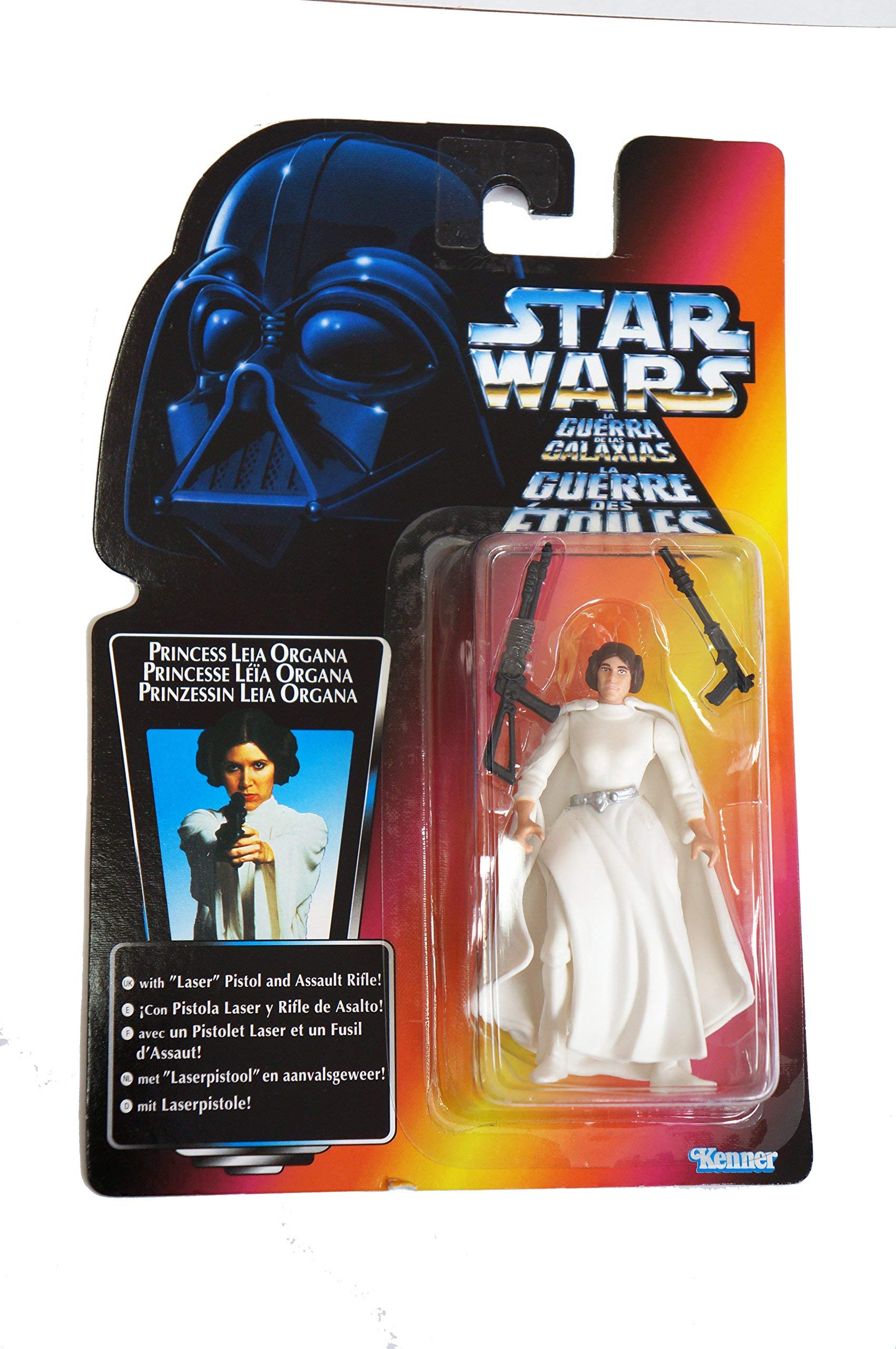 Star Wars Year 1995 The Power of the Force 4 Inch Tall Action Figure - Princess LEIA ORGANA with "Laser" Pistol and Assault Rifle