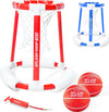 GoSports Splash Hoop 360 Floating Pool Basketball Game - Includes Hoop, 2 Balls and Pump - Red