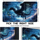 Playmat for MTG Dragon Under the Starry Sky Magic Play Mat 24x14 Inch Card Game Mat for Magic The Gathering TCG PTCG Playmat with Free Storage Bags