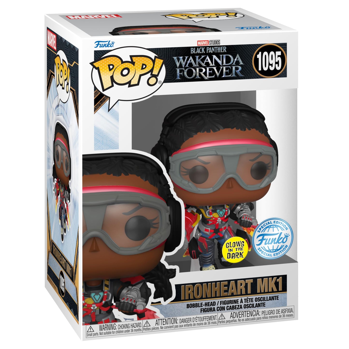 Funko POP! & Tee: Black Panther Wakanda Forever - Ironheart MK1 - Glow in The Dark - Extra Large - (XL) - T-Shirt - Clothes with Collectable Vinyl