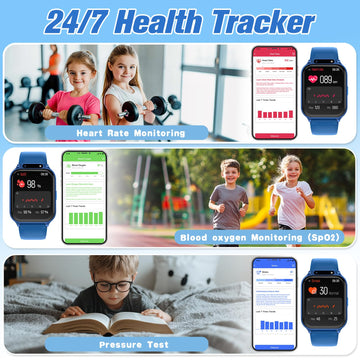 Smart Watch for Kids 1.85" with Fitness Tracker, Sleep Monitor, 22/100+ Sport Modes, DIY Dial, IP68 Waterproof, Step Counter, Heart Rate, Camera