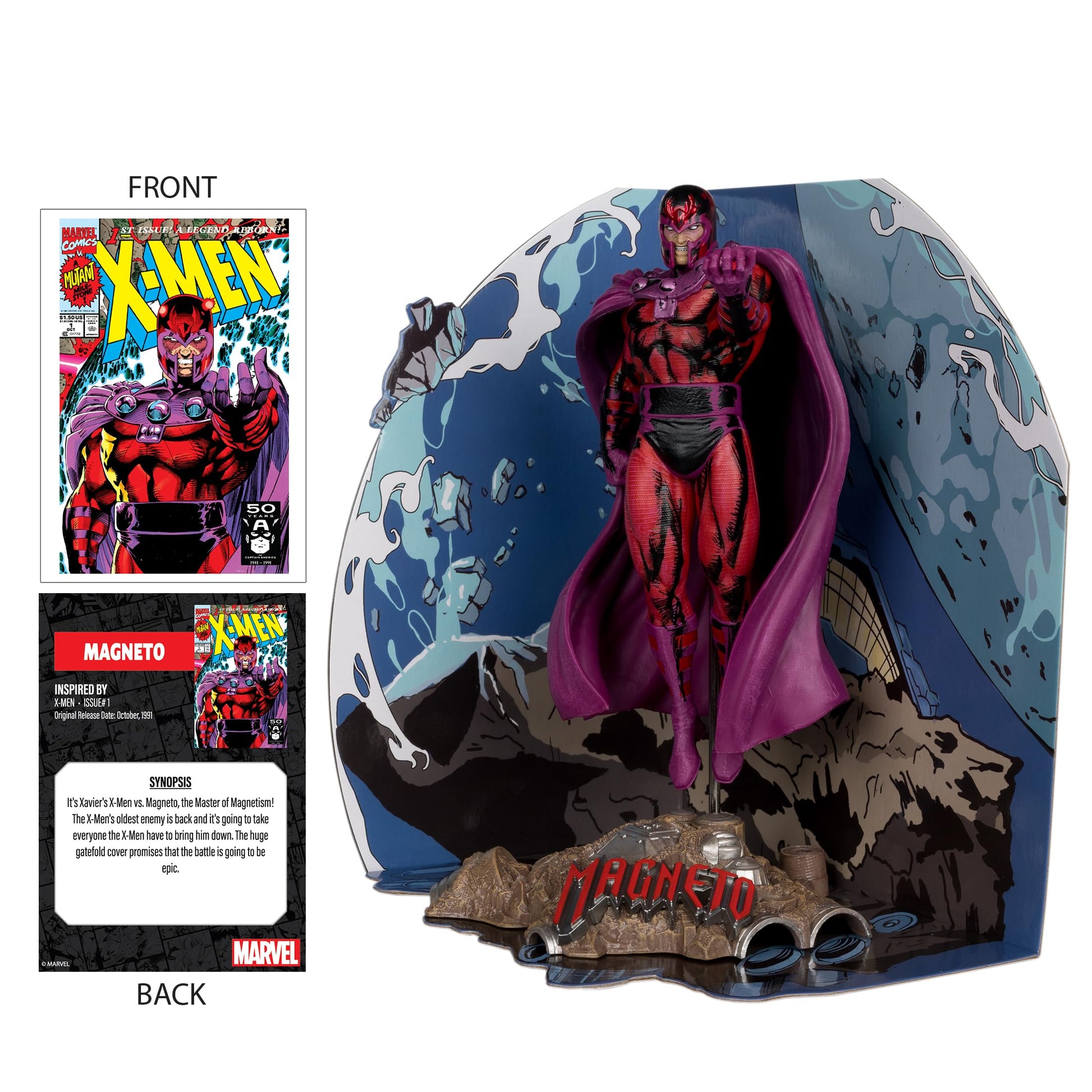 McFarlane Toys - Marvel Magneto 1:10th Scale Collectible with Scene (X-Men #1)