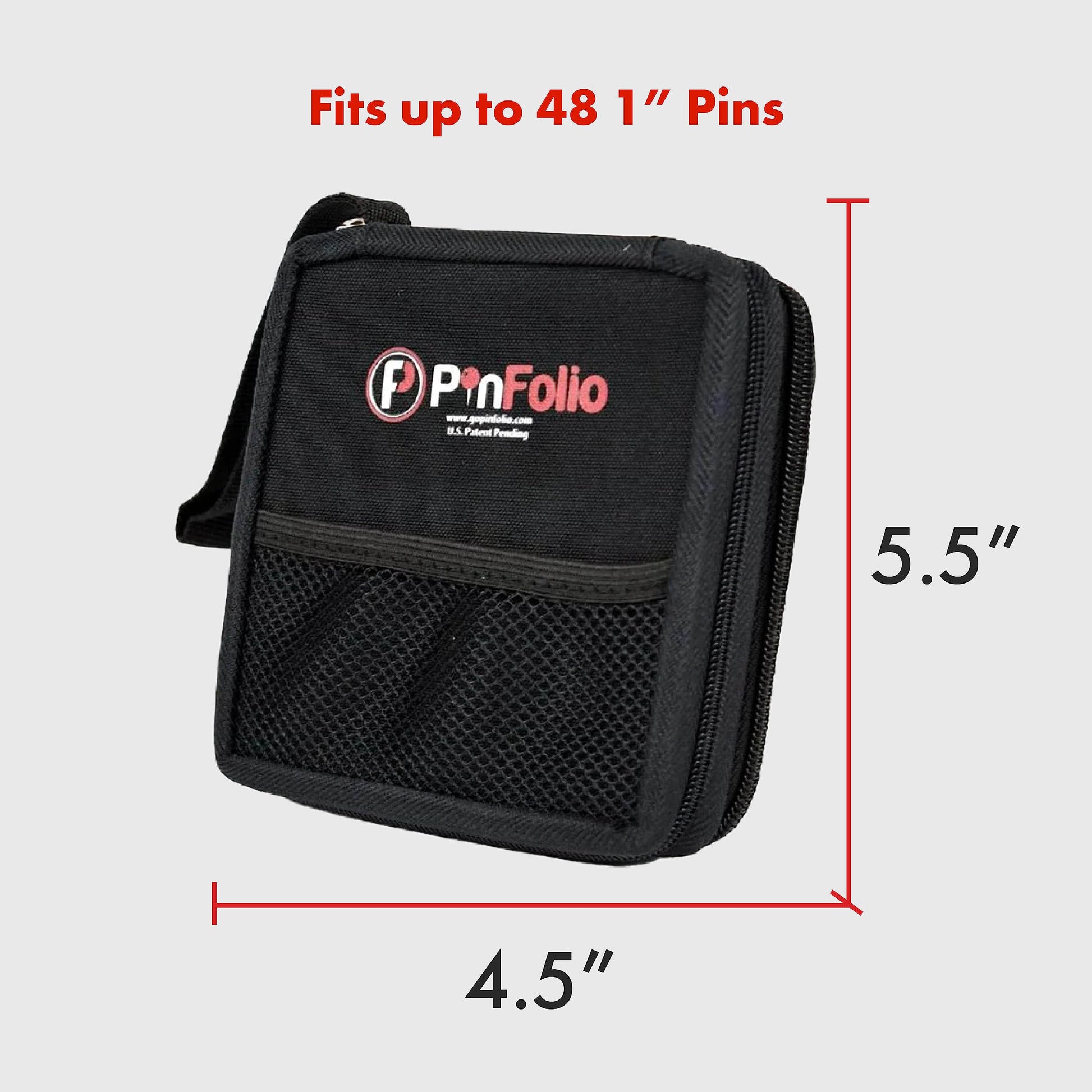PinFolio Mini Show Pin Display Bag, Lightweight & Compact Mini Sports Pin Book with Carry Strap for Easy Trading Up to 48 1-Inch Enamel Pins (Pink &