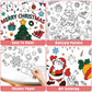 Giant Merry Christmas Coloring Poster - Large Christmas Tree Coloring Tablecloth, DIY Xmas Table Cloth Jumbo Banner Paper Craft for Gifts Activities