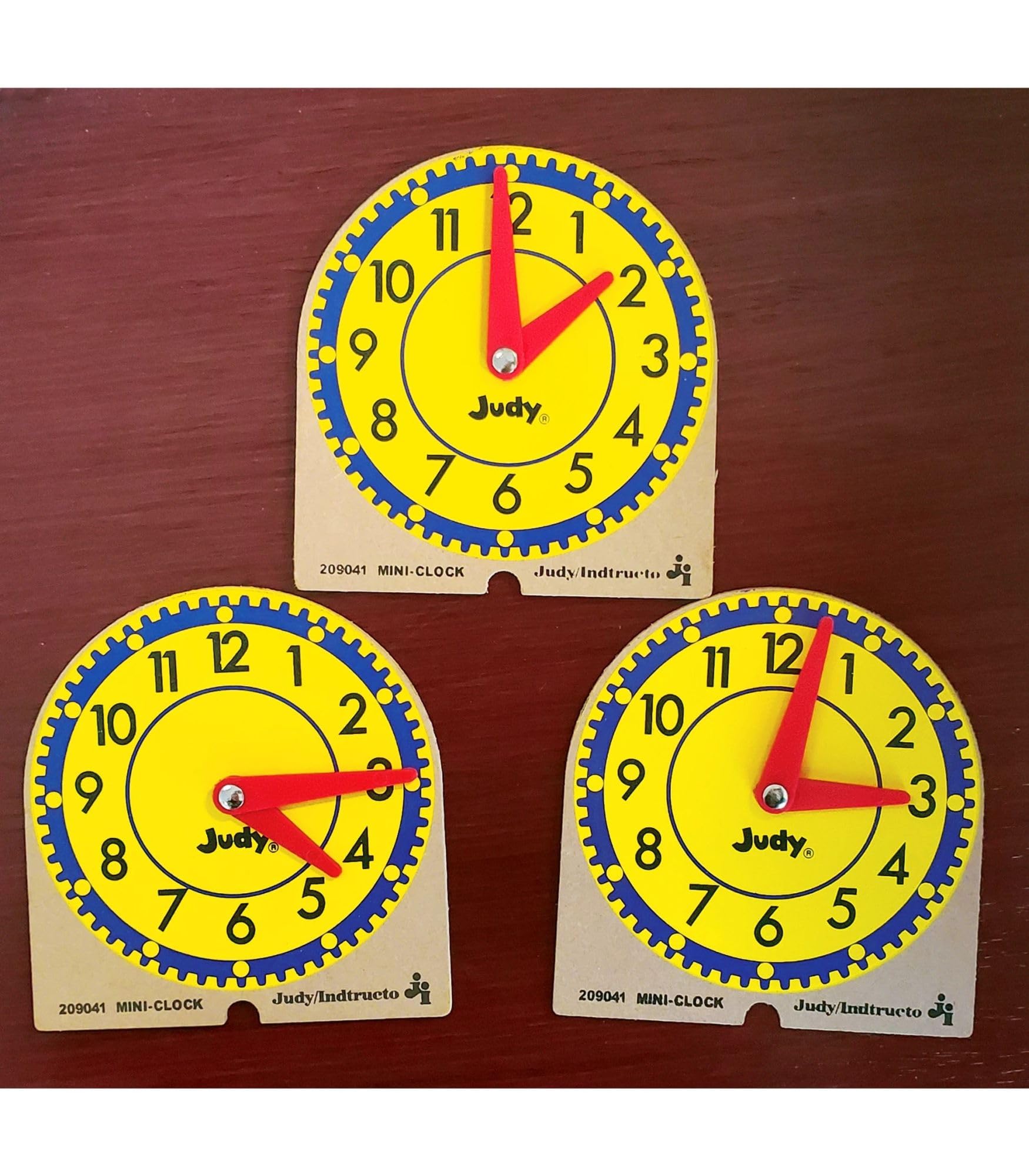 Judy Instructo Mini-Clocks - 4 1/8 x 4 inches - Set of 12, Size 6