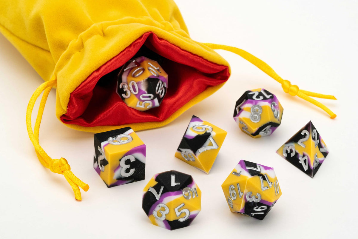 FanRoll 16mm Pride Sharp Edge Silicone Rubber Poly Dice Set: Nonbinary