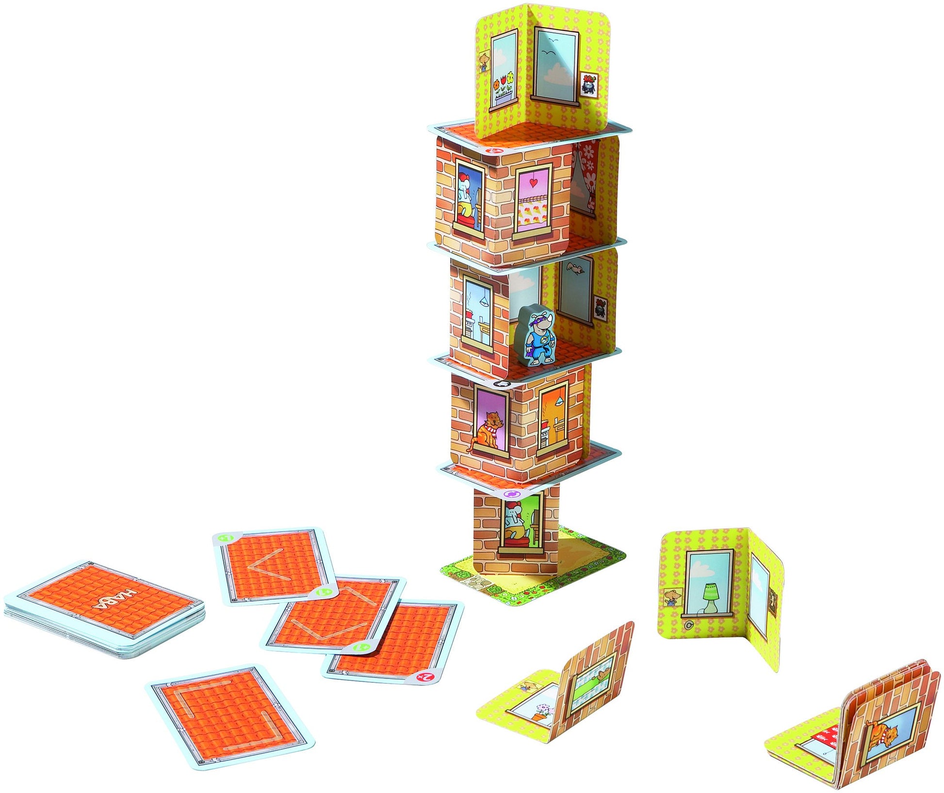 HABA Rhino Hero Game - Card Games for Kids, Ideal for Ages 5 & up - The Heroic Rhino Hero Stacking Card Game Adventure - Triple Award Winner