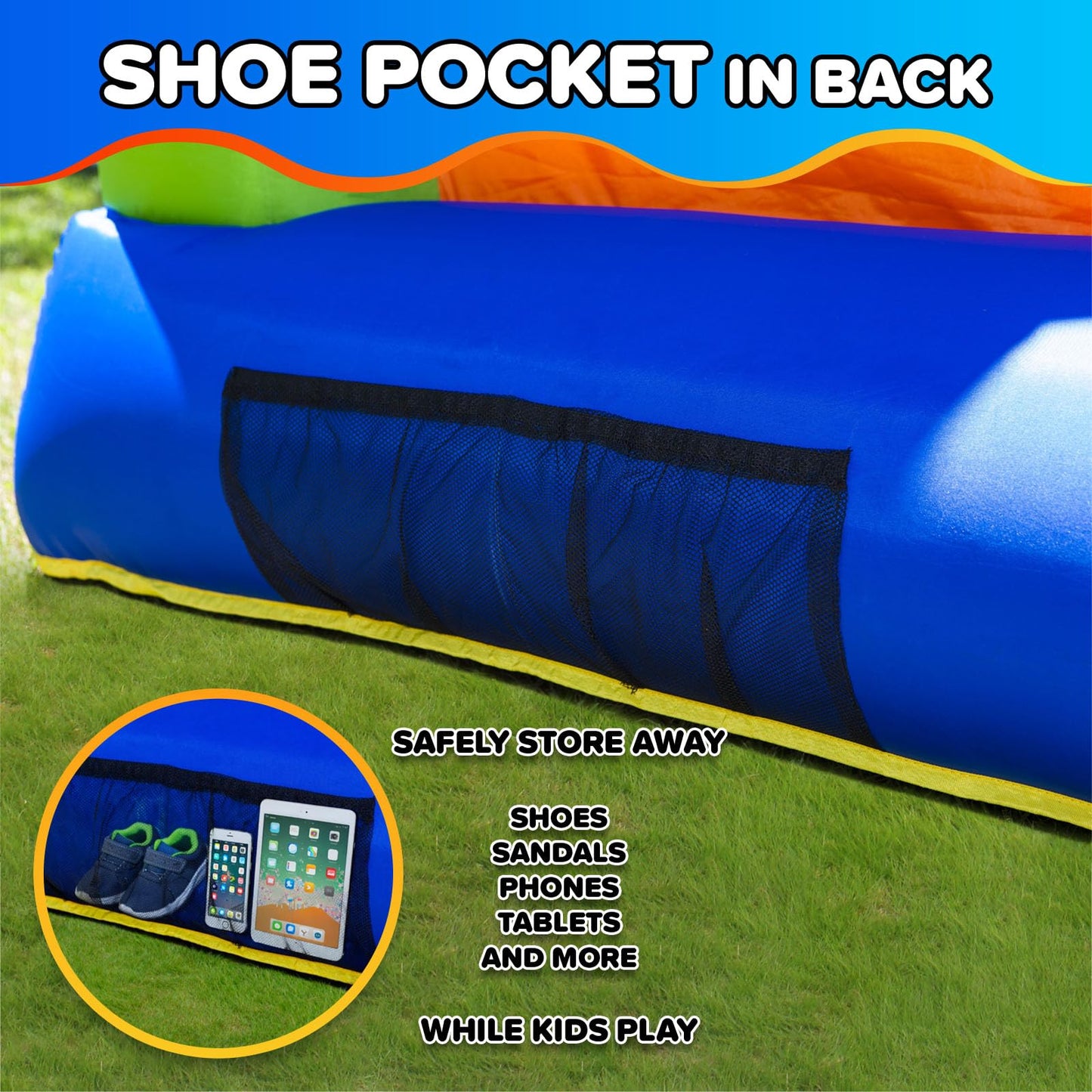 Sportspower My 1st Jump N Play Inflatable Bounce House with Slide & Mesh Shoe Pockets, Large Indoor/Outdoor Bounce for Kids, on 400W Blower