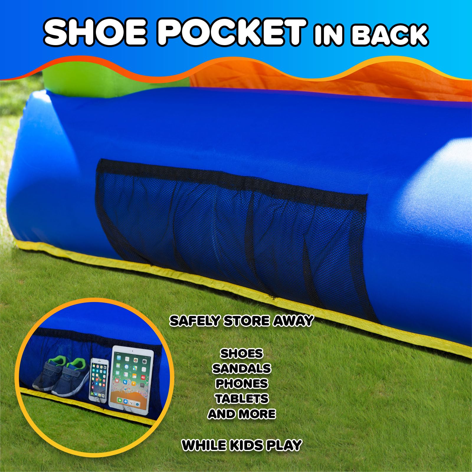 Sportspower My 1st Jump N Play Inflatable Bounce House with Slide & Mesh Shoe Pockets, Large Indoor/Outdoor Bounce for Kids, on 400W Blower
