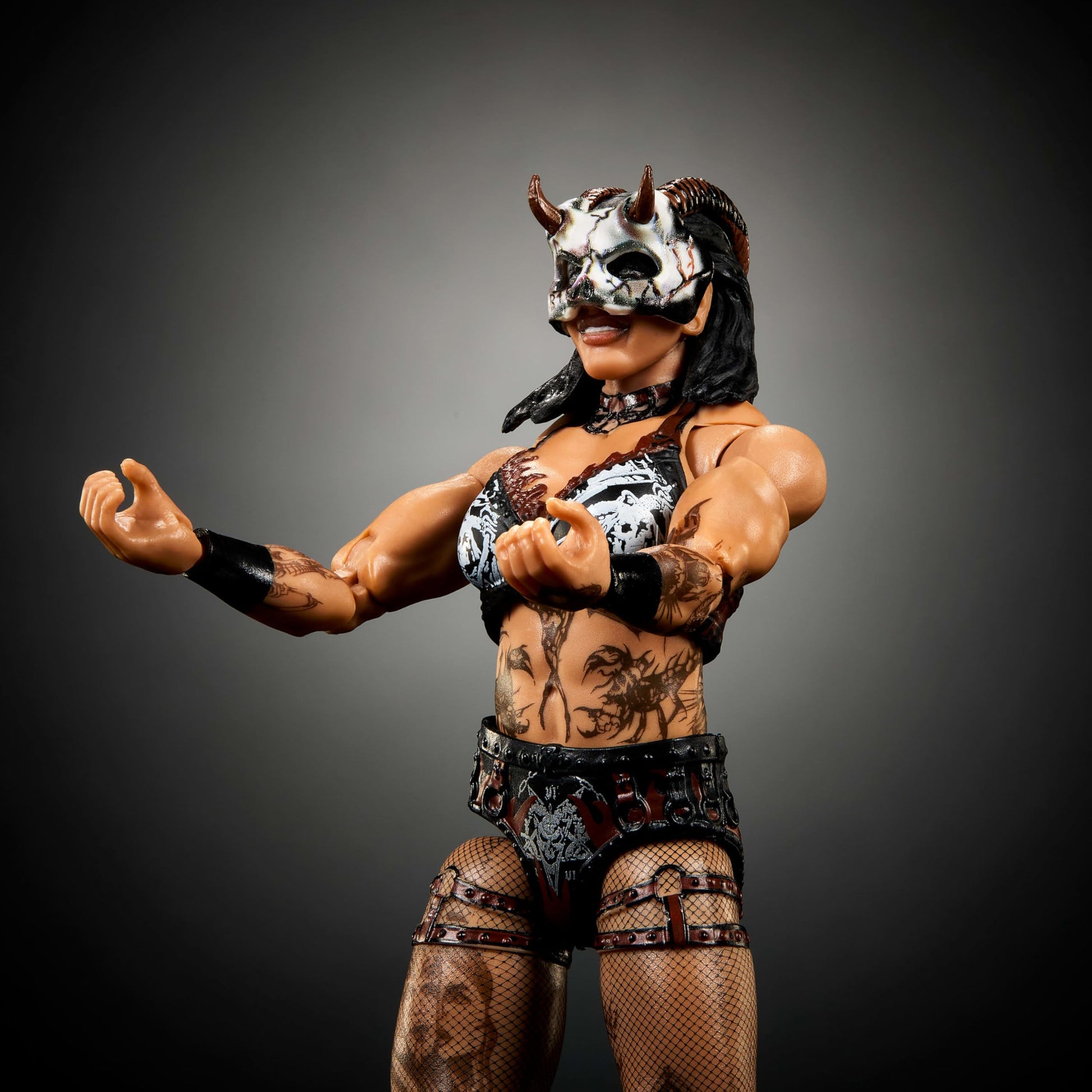 Mattel WWE Ultimate Edition Action Figure & Accessories Set, Rhea Ripley 6-inch Collectible with Swappable Heads & Hands, 30 Articulation Points