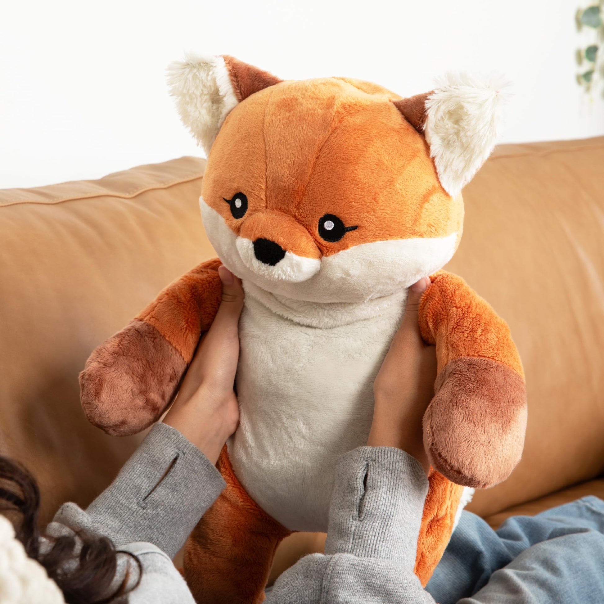 HUGIMALS Forrest the Fox 20 Inch 4.5 lb Heavy Cute Sensory Weighted Comfort Plush | Large Unscented Washable Self Care Calming Stuffed Animal