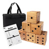 GSE Oak Giant Yard Dice Set with Carrying Bag, Yardzee & Farkle Scorecard