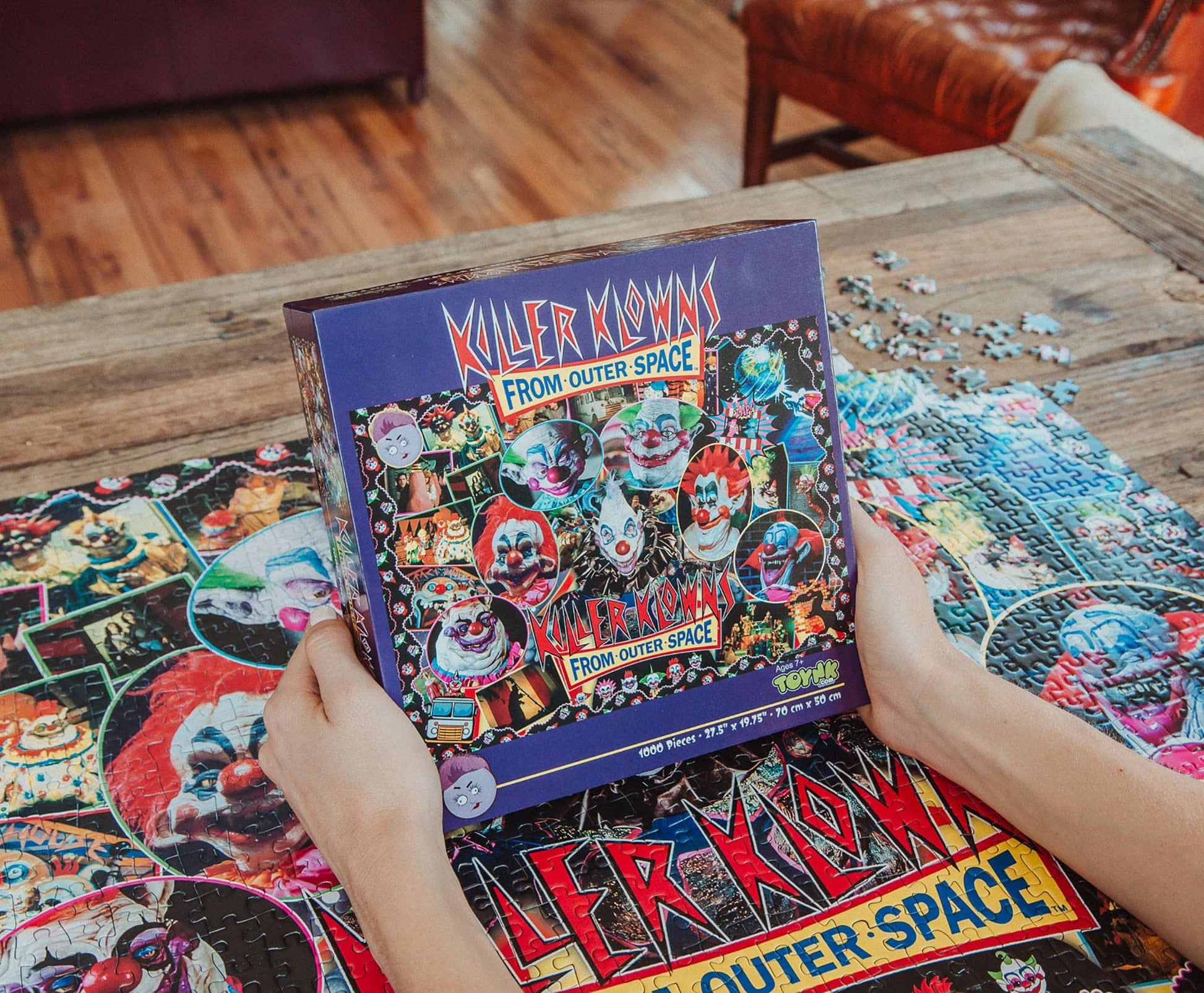 Toynk Killer Klowns from Outer Space Kollage B 1000-Piece Jigsaw Puzzle for Adults | 28 x 20 Inches