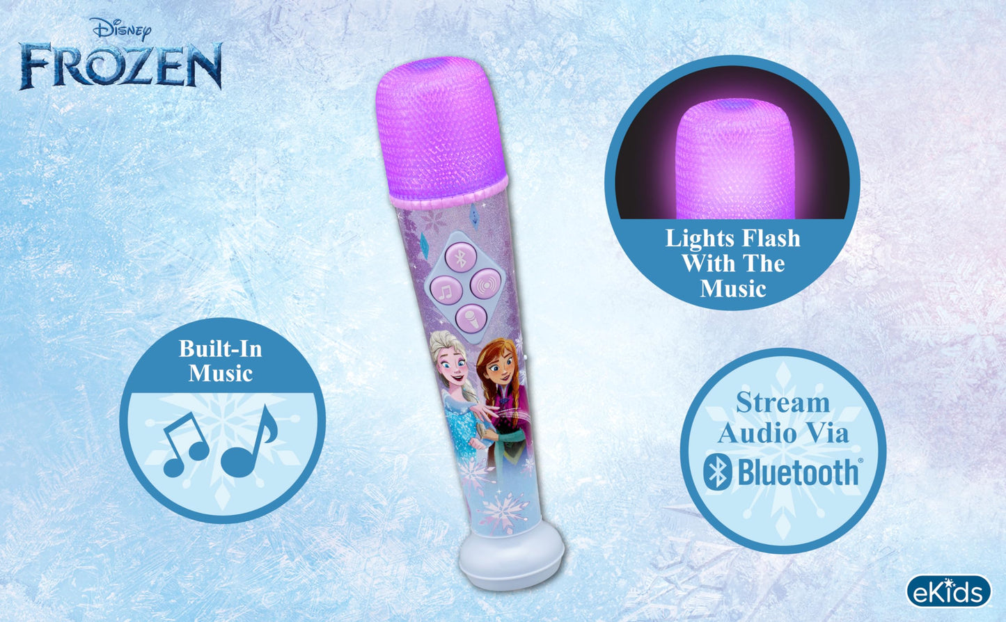Disney Frozen Karaoke Microphone for Kids, Bluetooth Microphone, Fun Frozen Toys