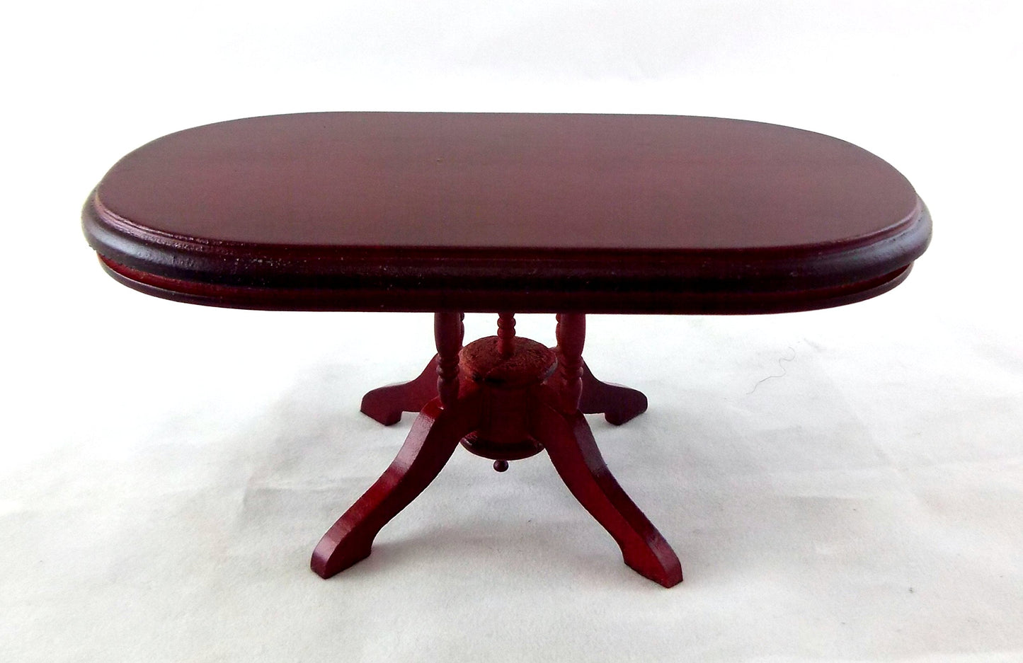 Dollhouse Miniature Mahogany Oval Dining Table