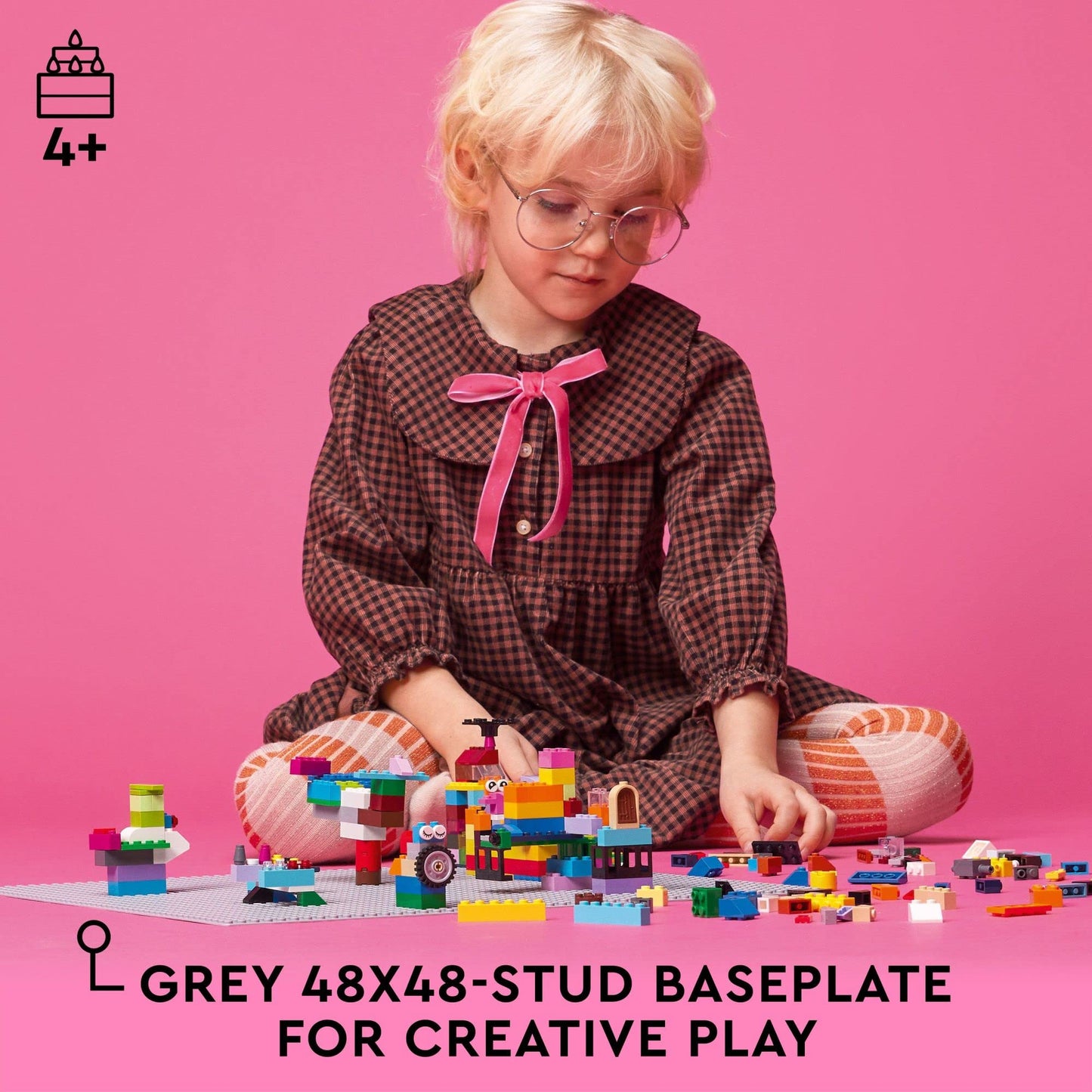 LEGO Classic Gray Baseplate Square 48x48 Stud Foundation to Build, Play, and Display Brick Creations, Great for City Streets, Castle, and Mountain