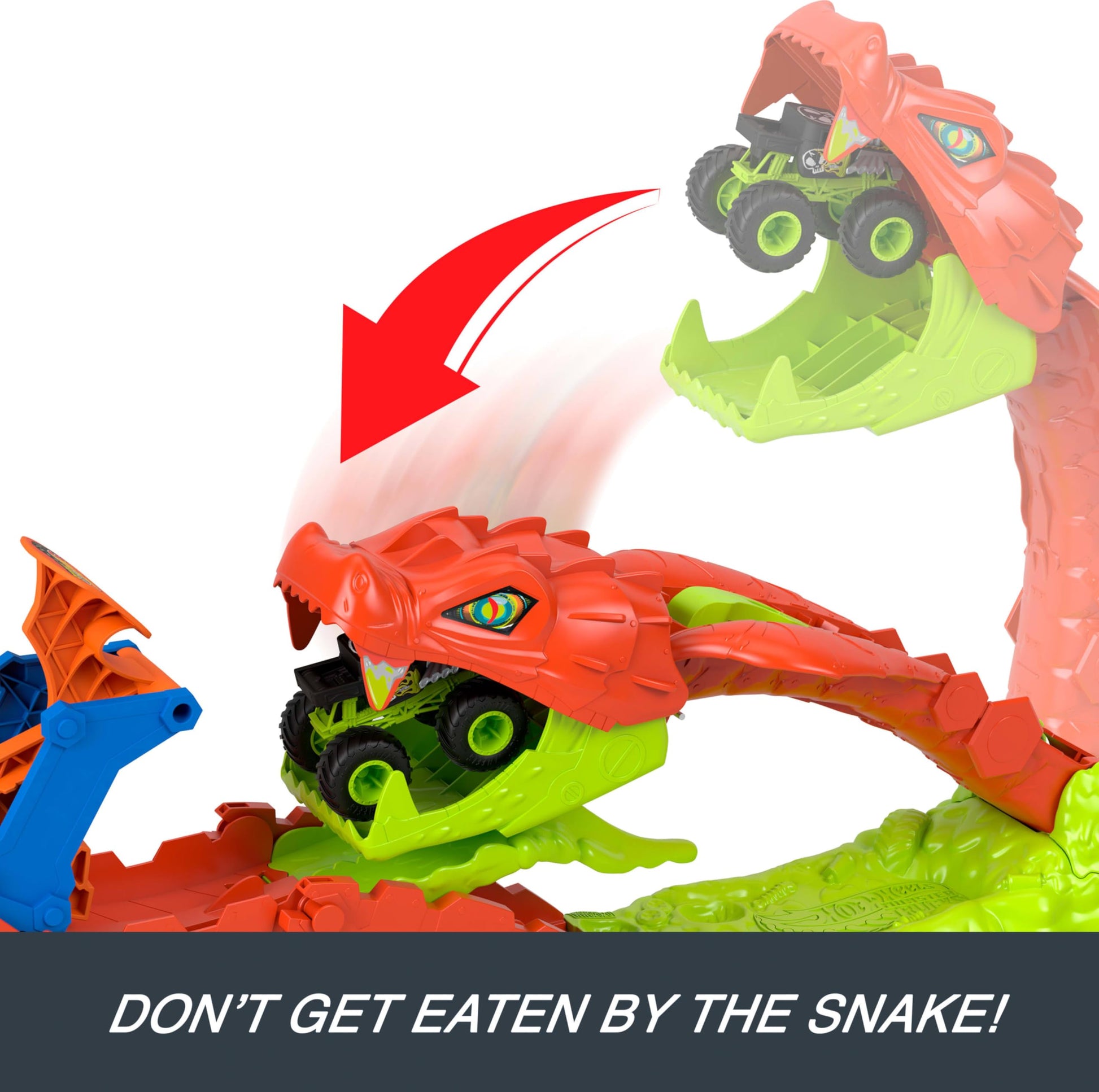 Hot Wheels Monster Trucks Snake Slam Takedown & Exclusive Bone Shaker