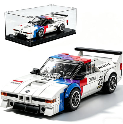 Mould King Speed Champion Race Car Building Toy with Display Case, 411 PCS