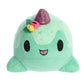 Aurora Enchanting Tasty Peach Tulip Nomwhal Stuffed Animal - Bright & Colorful Design - Showpiece Plush - Green 7 Inches