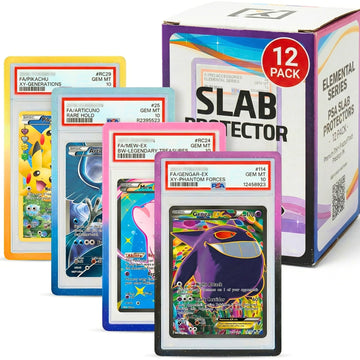 X PRO PSA Slab Protector - 12 Pack - Elemental Gradient Colors Included - Durable TPU Bumper Guards - Stackable PSA Slab Guards & Secure Graded Card